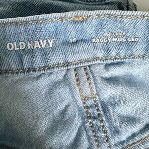 Distressed Old Navy Baggy Wide Leg Jeans